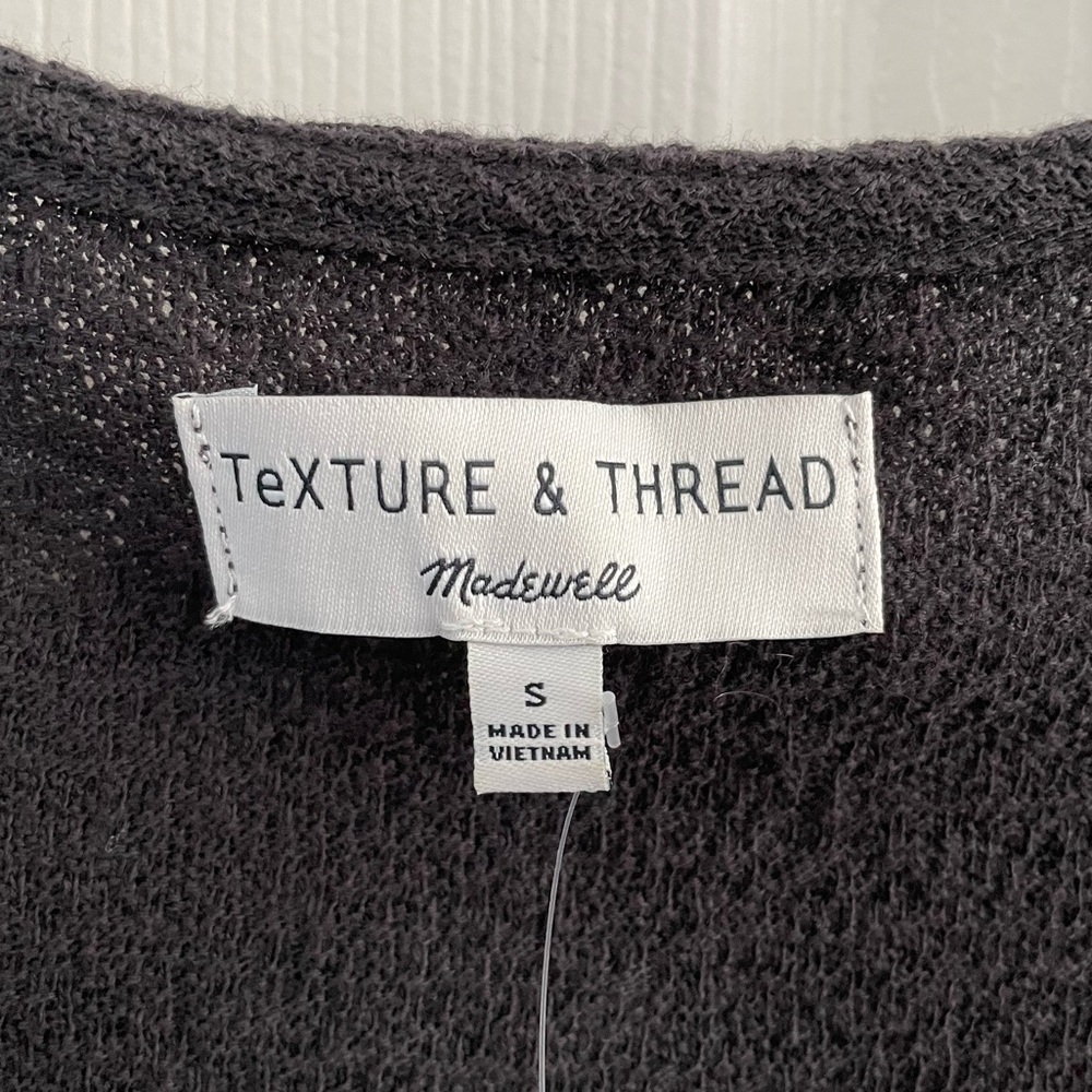 Madewell Texture & Thread Ruffle-Cuff Top - Black, S - Picture 4 of 12